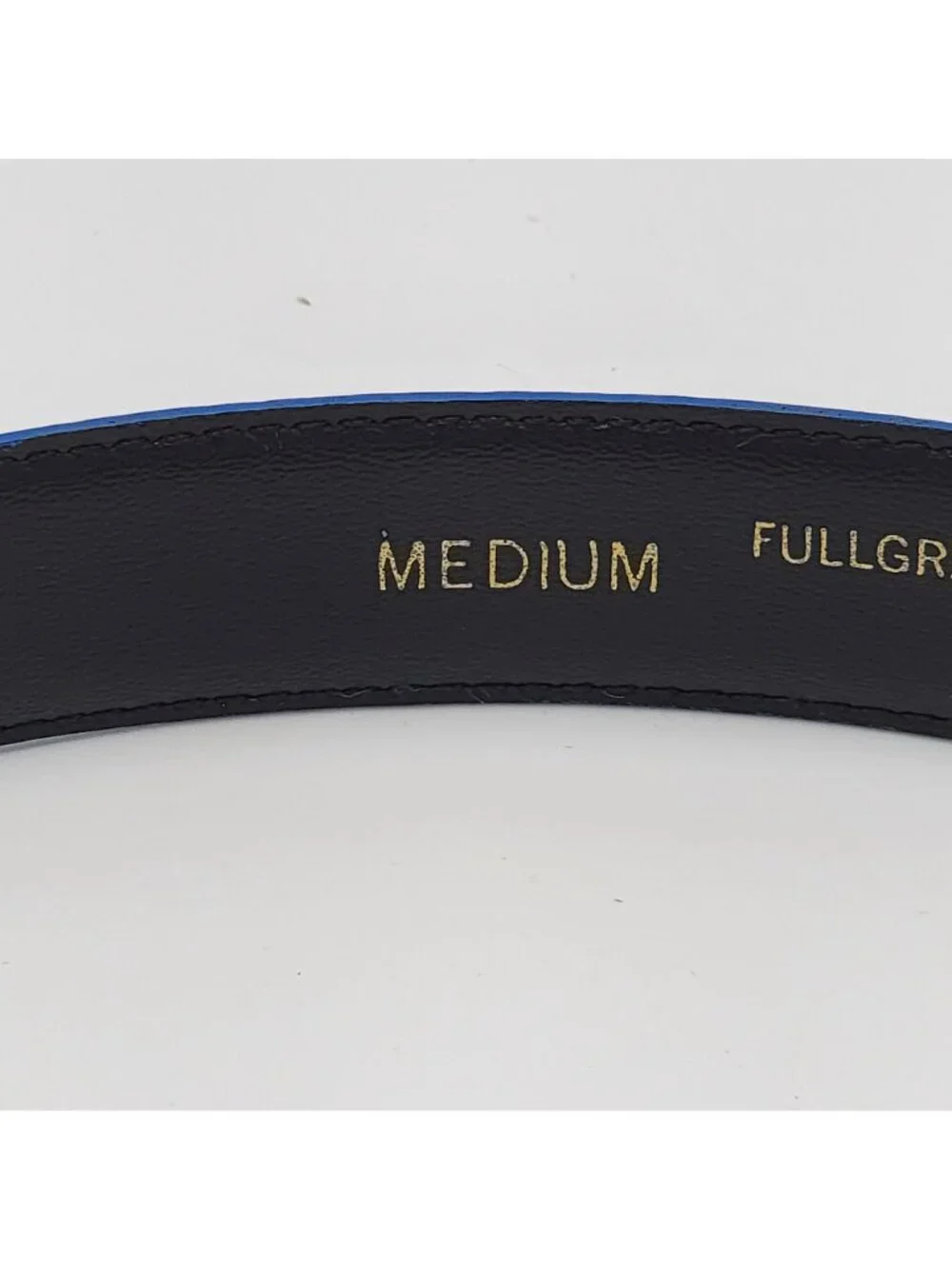 VTG 90S Blue Liz Claiborne Semi-Aniline Leather Belt With Gold Buckle - Medium S